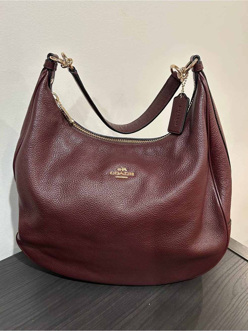 COACH Burgundy Harley Hobo Shoulder Bag Pebble Leather EUC - Picture 12 of 12